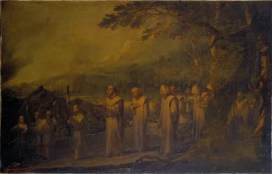 Processione funebre di un frate bianco
